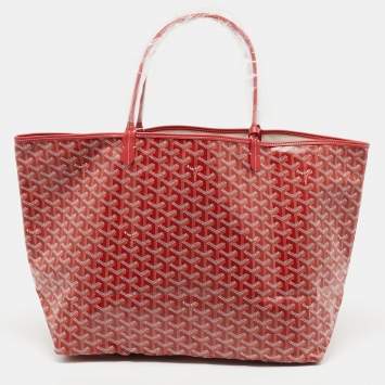 Goyard Red Goyardine Coated Canvas and Leather Saint Louis GM Tote