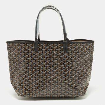 Goyard Black Goyardine Coated Canvas and Leather Saint Louis PM Tote