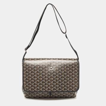 Pre Owned Goyard Black Goyardine Coated Canvas Capetien Messenger Bag