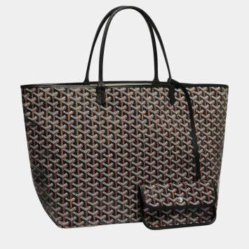 Goyard Black Goyardine Coated Canvas and Leather Saint Louis GM Tote