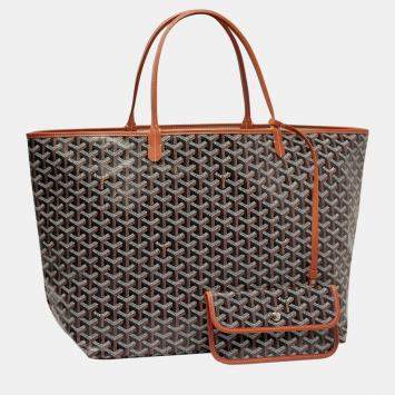 Goyard Black/Tan Goyardine Coated Canvas and Leather Saint Louis GM Tote