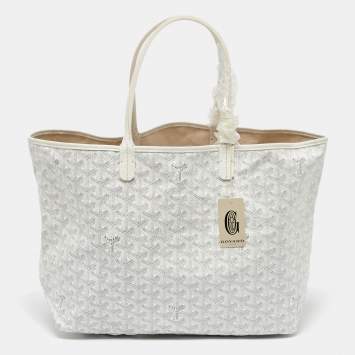 Goyard White Goyardine Canvas and Leather Saint Louis PM Tote