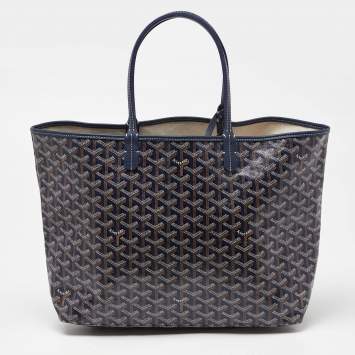 Goyard Blue Goyardine Coated Canvas and Leather Saint Louis PM Tote