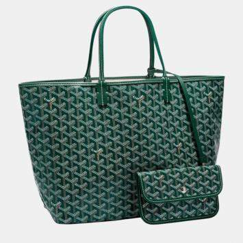 Goyard Green Goyardine Coated Canvas and Leather Saint Louis PM Tote