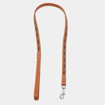 Pre Owned Goyard Brown Goyardine Coated Canvas and Leather Edmond Leash