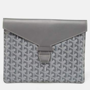 Goyard Grey Goyardine Coated Canvas Camondo Horizontal MM Clutch