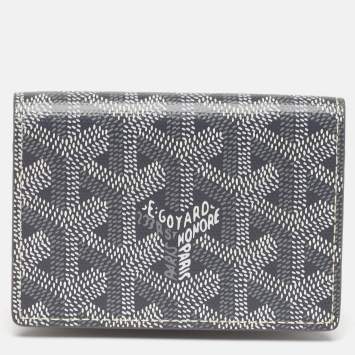 Goyard Grey Goyardine Coated Canvas and Leather Business Card Holder 