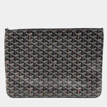 Pre Owned Goyard Black Coated Canvas Senat MGM Pouch