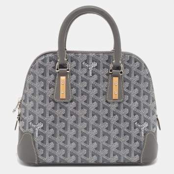Goyard Grey Goyardine Coated Canvas and Leather Mini Vendome Satchel