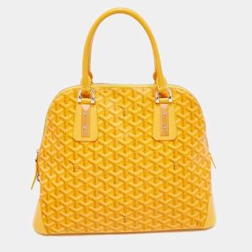 Goyard Yellow Goyardine Coated Canvas and Leather Vendome Satchel