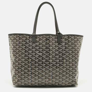 Goyard Black Goyardine Coated Canvas Saint Louis PM Tote
