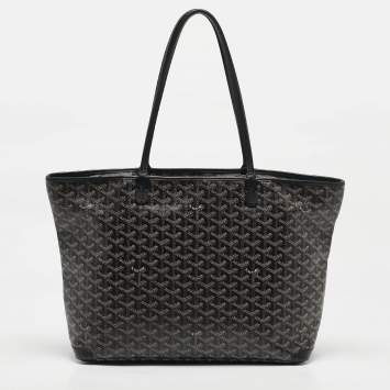 Goyard Black Goyardine Coated Canvas and Leather Artois MM Tote