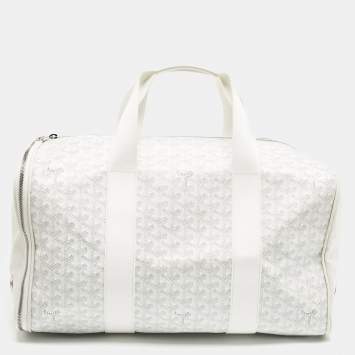 Goyard White Goyardine Coated Canvas and Mesh Voltigeur Pet Carrier Bag