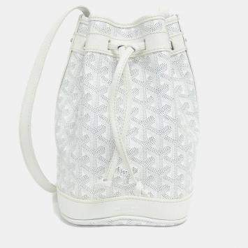 Goyard White Goyardine Petit Flot PM Bucket Bag 