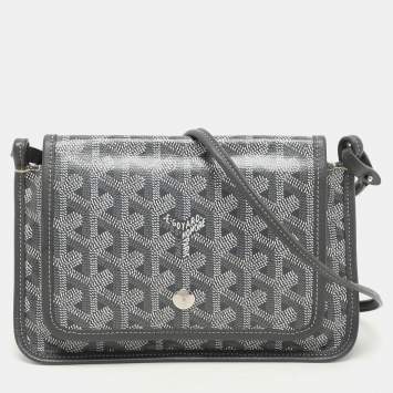 Pre Owned Goyard Grey Coated Canvas Plumet Pouch
