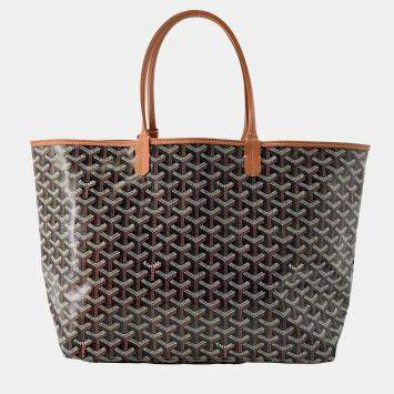 Goyard Black/Brown Pvc Coated Canvas Leather Saint Louis PM Tote Bag
