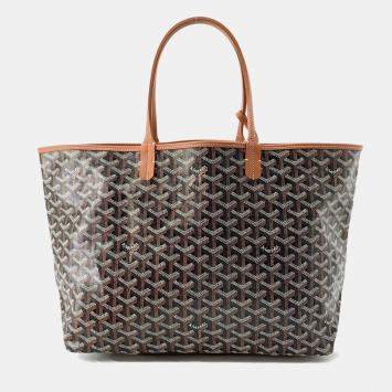 Goyard Black/Natural Pvc Coated Canvas Leather Saint Louis PM Tote Bag