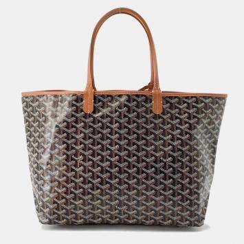  Goyard Black/Natural Pvc Coated Canvas Leather Saint Louis PM Tote Bag