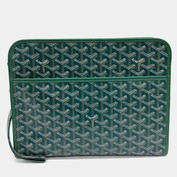 Pre Owned Goyard Green PVC Juvance GM bag