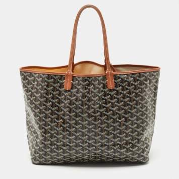 Pre Owned Goyard Brown Goyardine Coated Canvas Saint Louis PM Tote