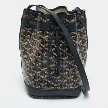 Goyard Black Goyardine Coated Canvas and Leather Flot Bucket Bag