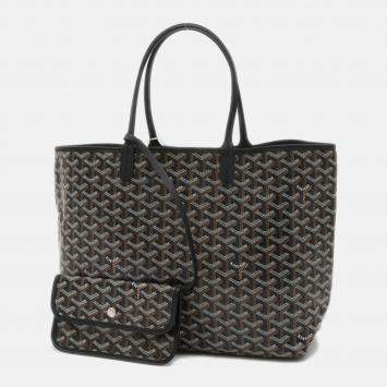 Goyard Saint Louis PM Goyardine Canvas Black Tote Bag 