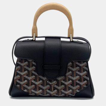 Goyard Black Goyardine Coated Canvas and Leather Alto Hatbox
