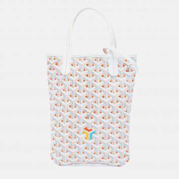 Pre Owned Goyard Poitiers Claire Voie White Goyardine Shoulder Bag