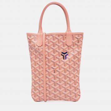 Pre Owned Goyard Poitiers Claire Voie Pink Goyardine Shoulder Bag