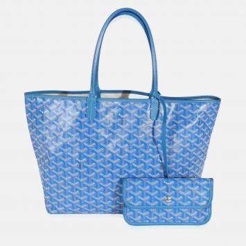 Pre Owned Goyard Blue Goyardine Canvas Saint Louis PM