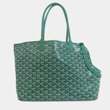 Pre Owned Goyard Cyan Green Tote Bag Coated Canvas