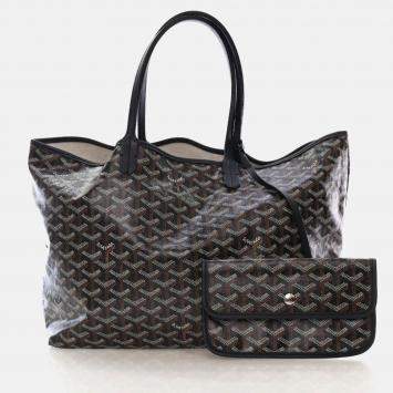 Pre Owned Goyard Goyardine St. Louis PM Black Coated Canvas Bag 
