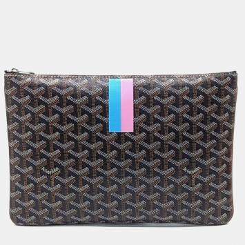 Pre Owned Goyard Black/Multicolor Coated Canvas Macage Senna MM