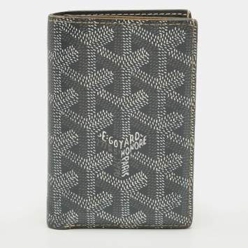 Pre Owned Goyard Grey Goyardine Coated Canvas Saint Pierre Card Holder