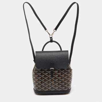 Pre Owned حقيبة ظهر غويارد ألبين صغيرة جلد و قماش مقوى غوياردين أسود