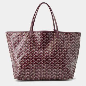 Pre Owned Goyard Saint Louis Burgundy Pvc Leather GM Shoulder Bag
