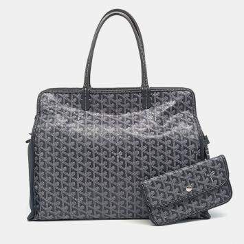 Pre Owned Goyard Hardy PM Coated Canvas Bag 