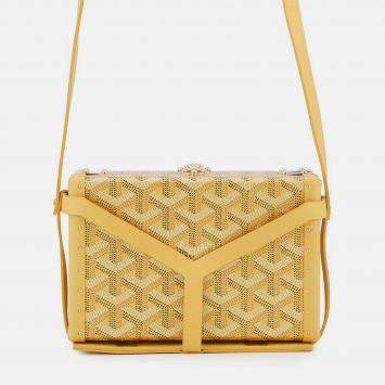 Pre Owned Goyard Menodiaire Trunk Shoulder Bag Gold/Yellow Pvc Leather