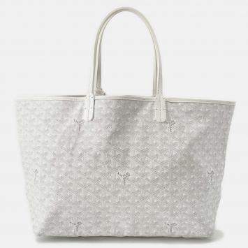 Pre Owned Goyard Saint Louis White Pvc Leather Size Pm