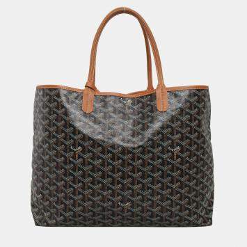 Goyard トートバッグ グレー/ブラウン Goyard Grey Goyardine Coated Canvas and Leather Saint Louis GM