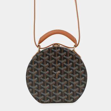 Pre Owned Goyard Handbag Hat Box - Alto Trunk Bag Black/Brown