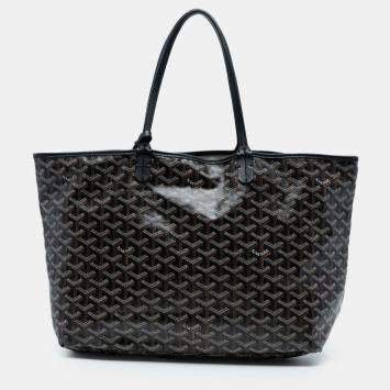 Pre Owned Goyard Black Goyardine Saint Louis GM