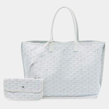 Pre Owned Goyard White Goyardine Reversible Anjou PM