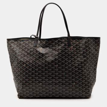 Pre Owned Goyard Black Goyardine Saint Louis GM