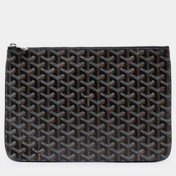 Pre Owned Goyard Black Coated Canvas Goyardine Senat MM