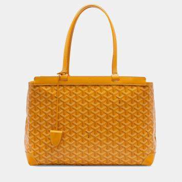 Pre Owned Goyard Coated Canvas Leather Goyardine Bellechasse PM
