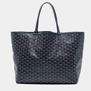 Pre Owned Goyard Blue Goyardine Saint Louis GM