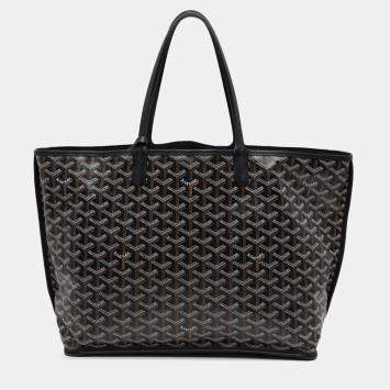Pre Owned Goyard Black Goyardine Reversible Anjou PM