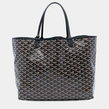 Pre Owned Goyard Black Goyardine Saint Louis GM