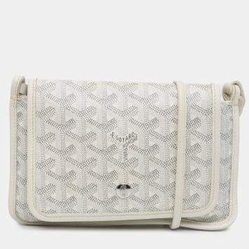 Pre Owned Goyard White Goyardine Plumet Pocket Wallet